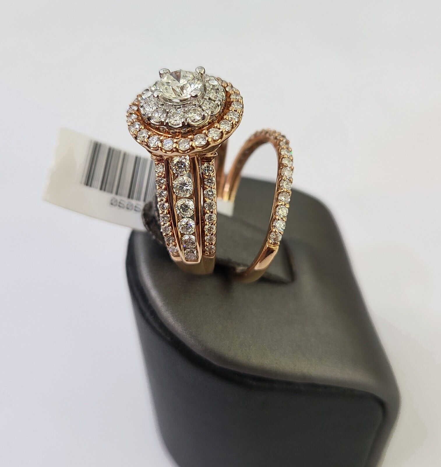 REAL 14k Rose Gold Diamond Ladies Ring Round Shape Women Engagement Wedding - GoldenlinQ